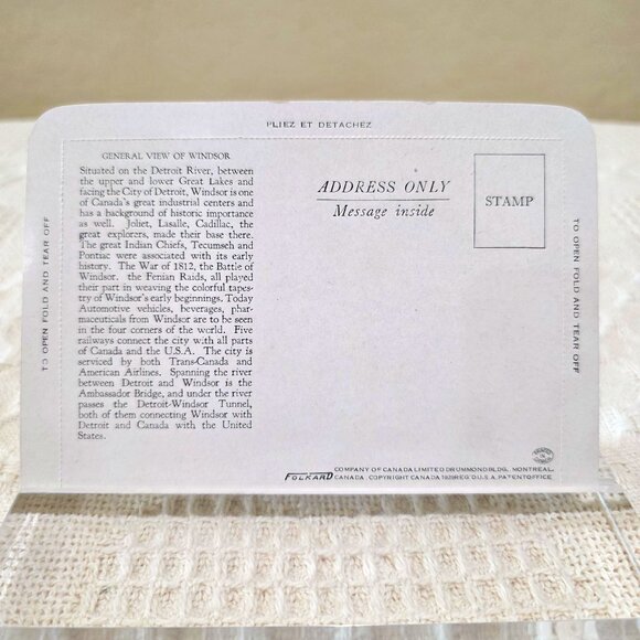 Vintage c1900's General View of Windsor Detriot from Canada Folkard Postcard UNP - Picture 3 of 9